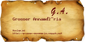 Grosser Annamária névjegykártya
